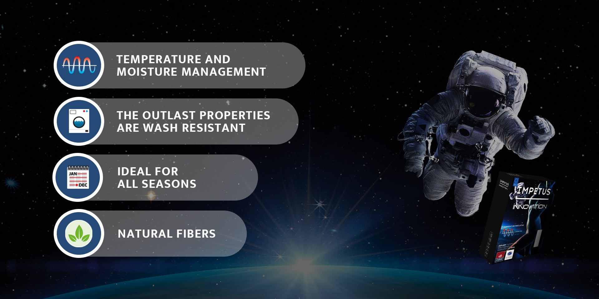 Natural fibers, ideal for all seasons | Thermoregulator | Impetus