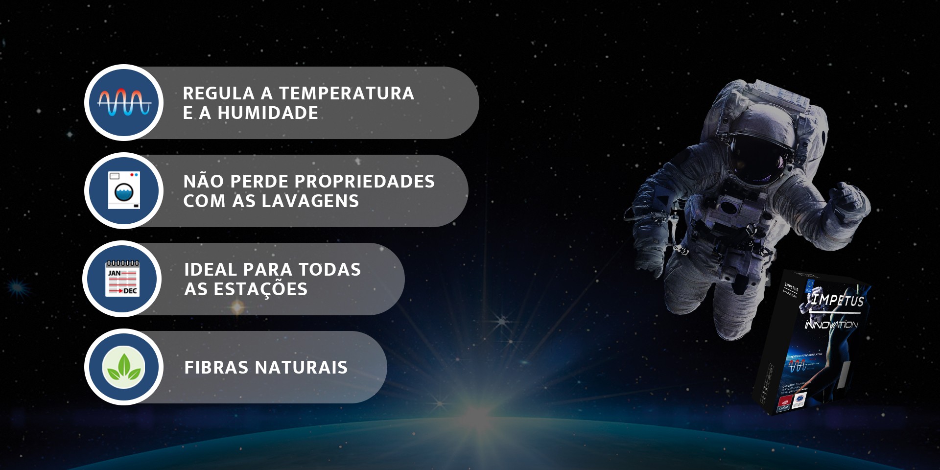 Fibras naturais, ideal para todas as estações | Propriedades Termorreguladoras | Impetus