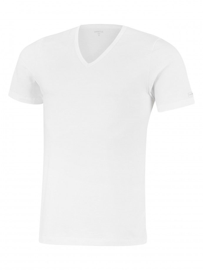 V-neck T-shirt Cotton Stretch