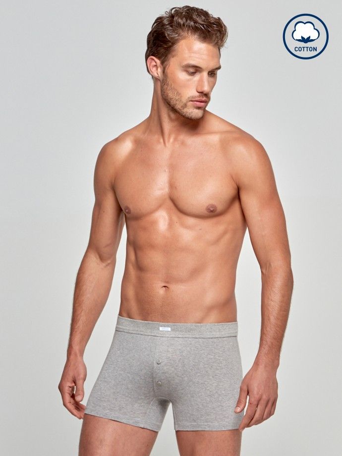 Button Fly Boxer Cotton Stretch