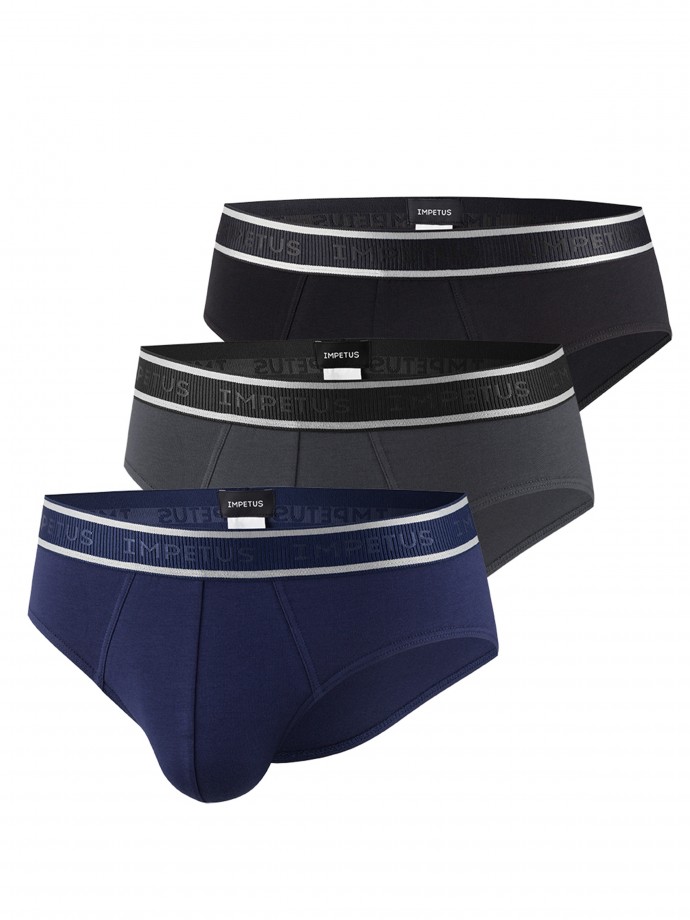 Packung mit 3 Herren-Slips aus Baumwoll-Stretch