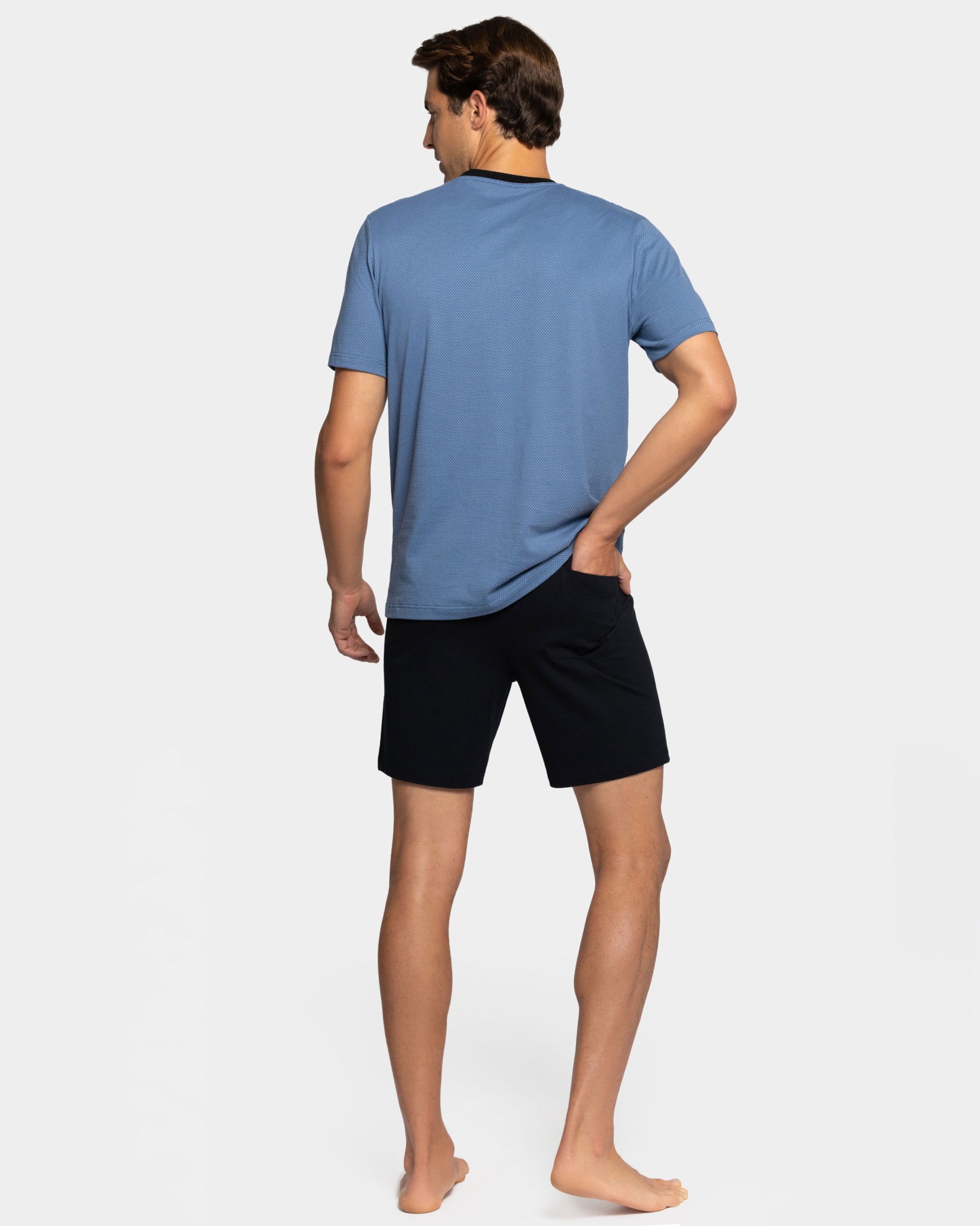 Kurzer Herren Schlafanzug aus Baumwolle