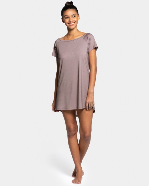 Camisa de dormir lisa em Modal
