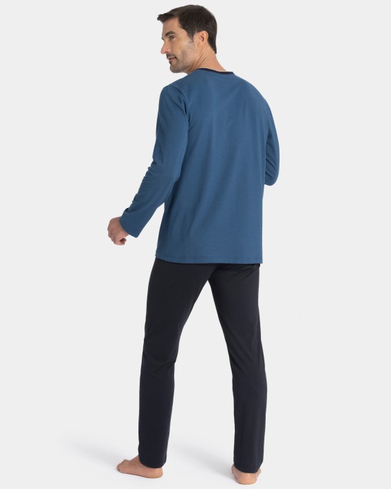 Pijama largo de hombre en Algodn