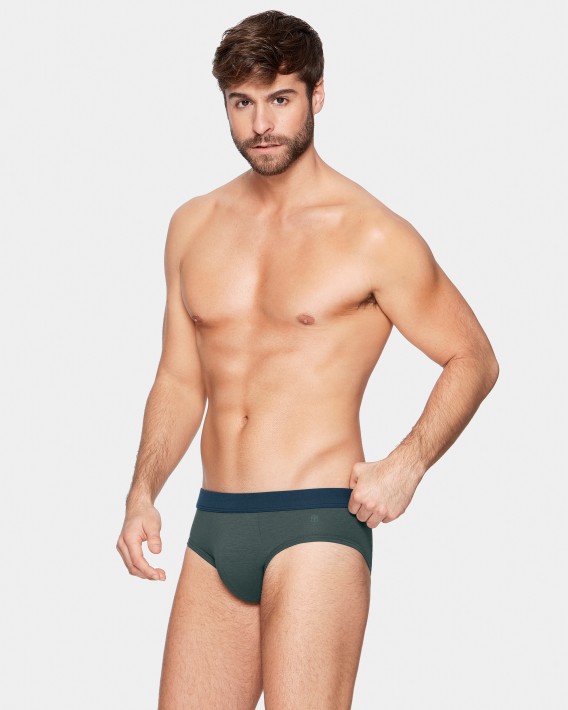 Slip de homem liso em Lyocell