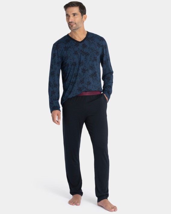 Pyjama long imprim en Lyocell
