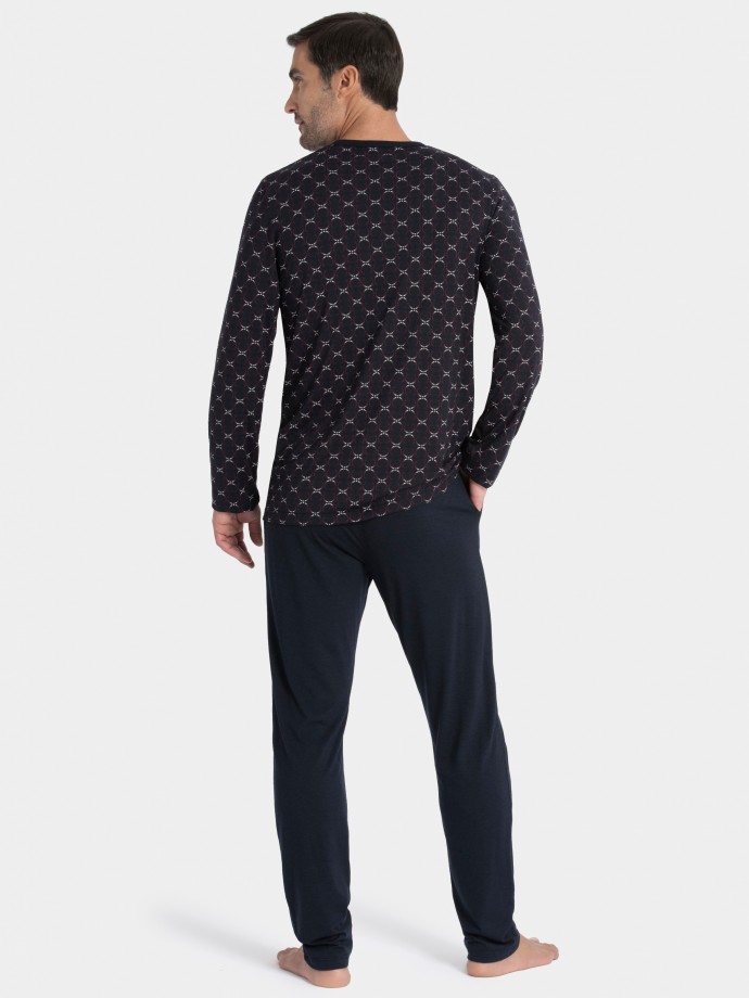 Printed man's pyjama in cotton Lyocell