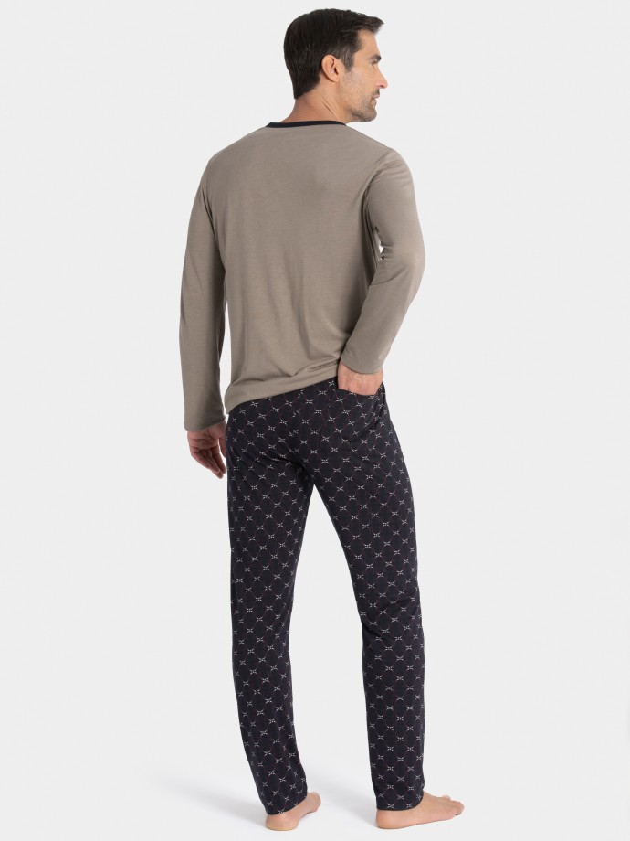 Printed man's pyjama in cotton Lyocell