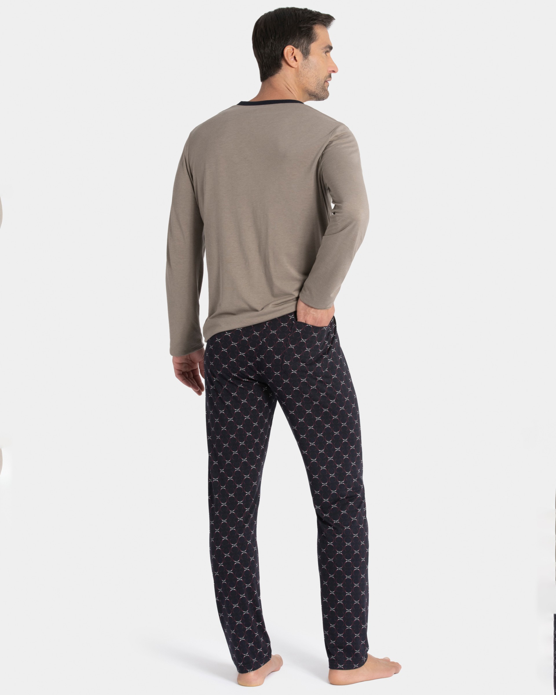 Pijama de punto de hombre en Algodón Lyocell