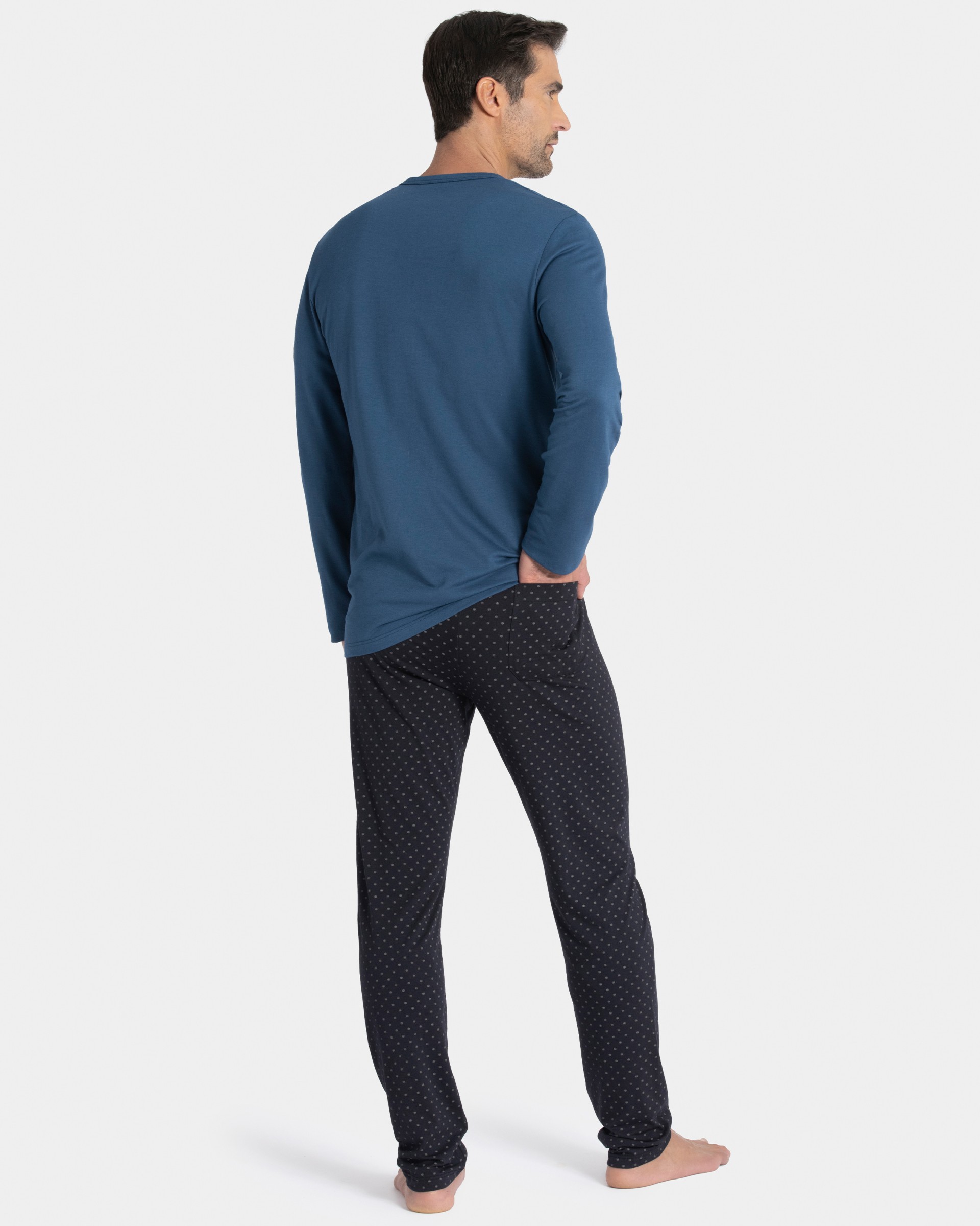 Pijama de punto de hombre en Algodón Modal