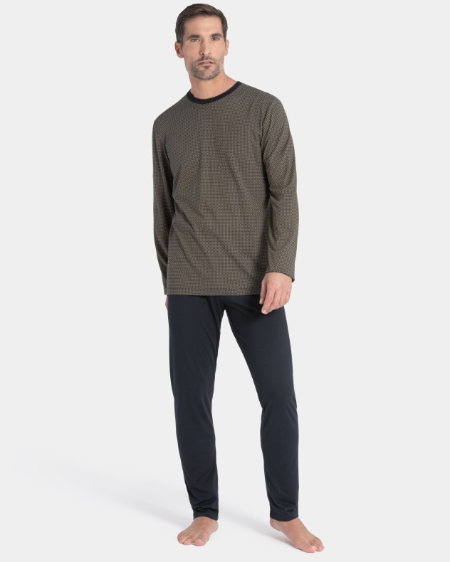 Printed man's pyjama in cotton Modal