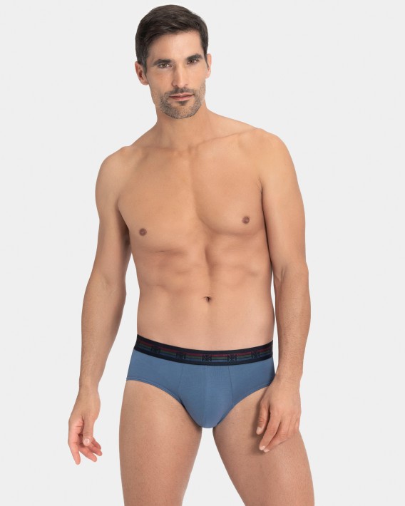 Pack de dois slips de homem lisos em Algodo