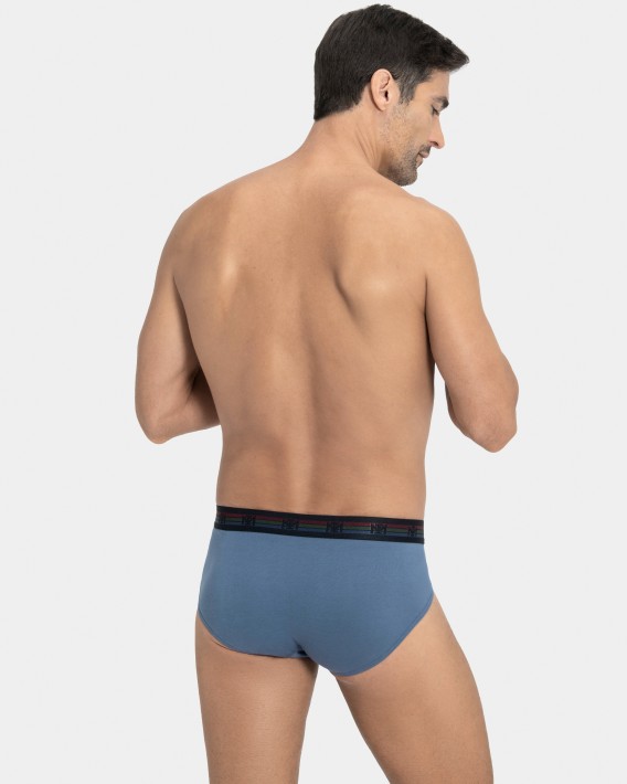 Pack de dois slips de homem lisos em Algodo