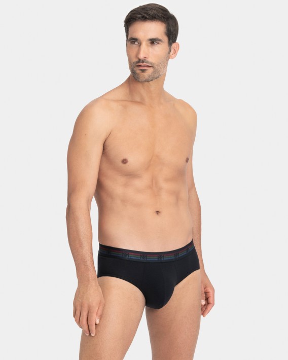 Pack de dois slips de homem lisos em Algodo