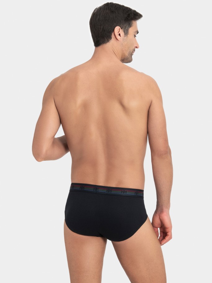 Pack of two plain man's briefs in cotton