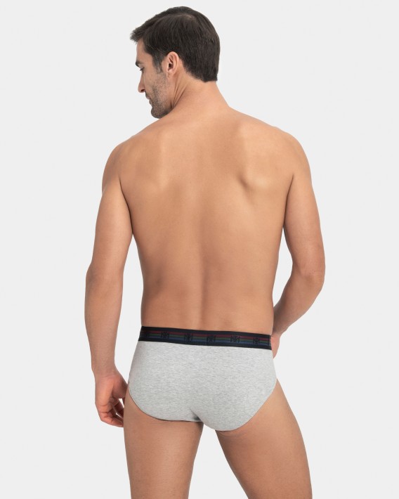 Pack de dos slips de hombre lisos en Algodn
