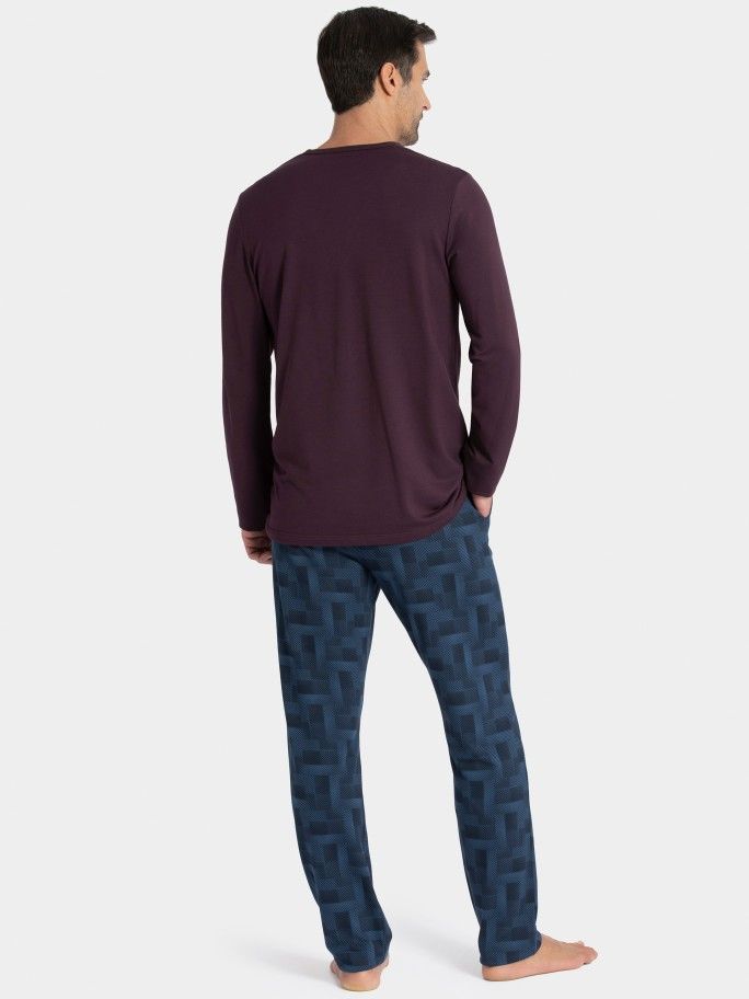 Pijama de homem estampado em Algodão Modal