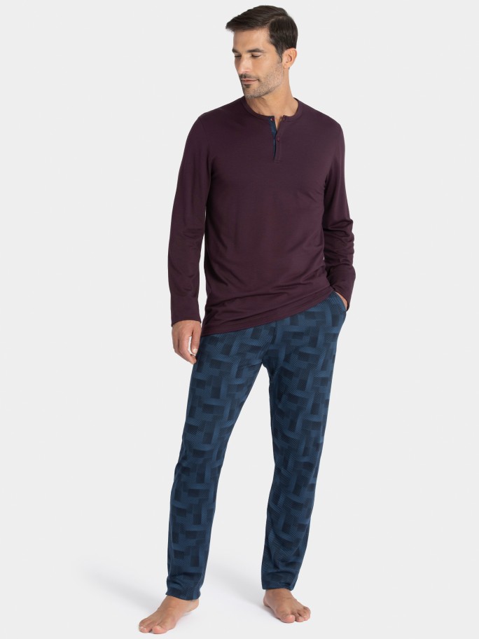 Printed man's pyjama in cotton Modal