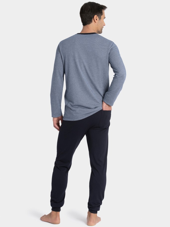 Man's thermal pyjama with cuffs in cotton