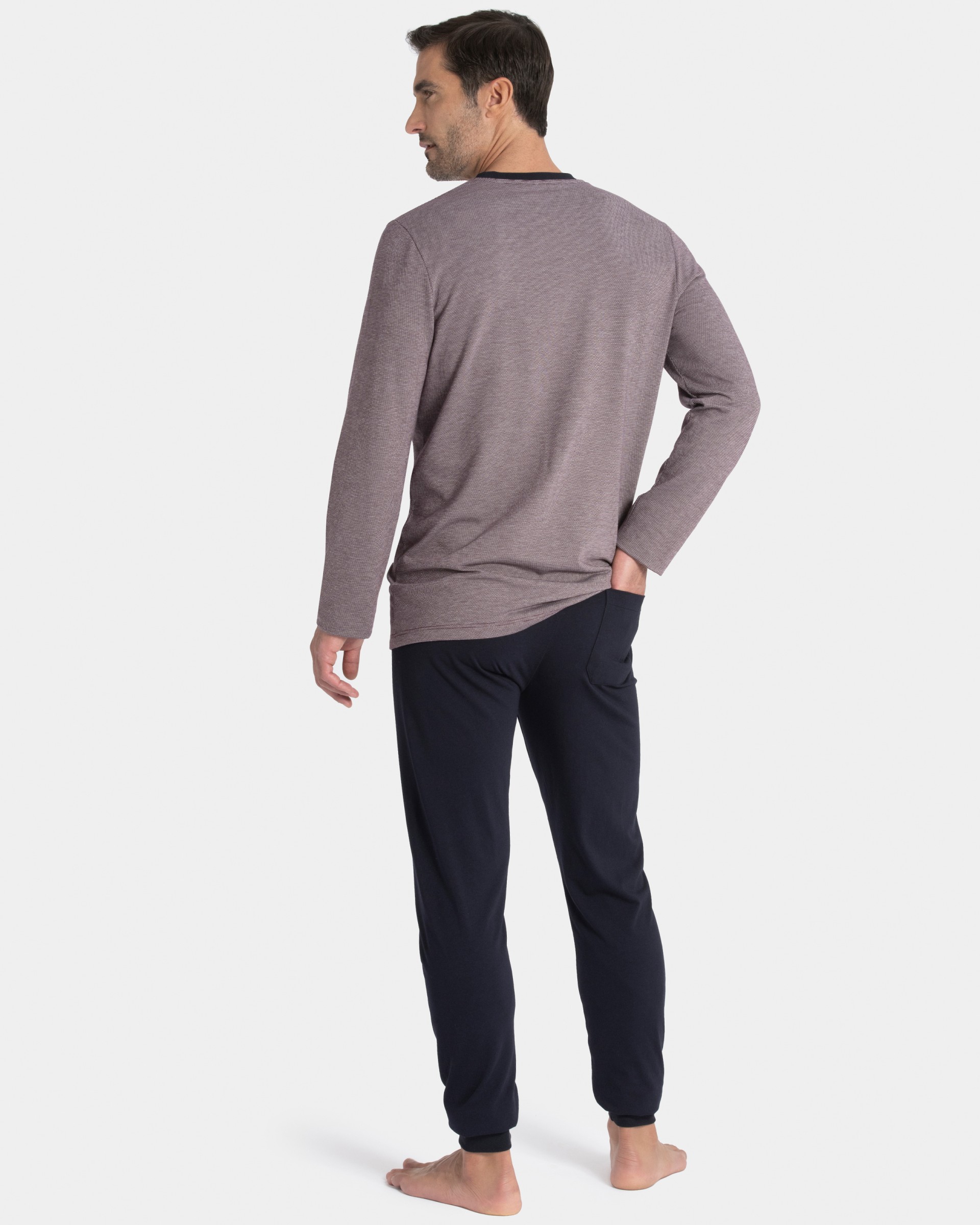 Pijama de punto de hombre en Algodón