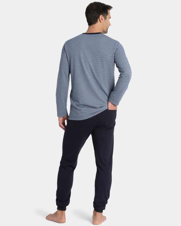 Pijama de homem térmico com punhos em Algodão