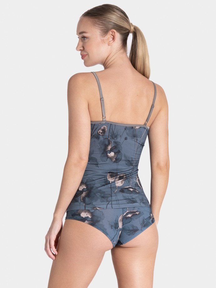 Top with straps in Modal with floral print