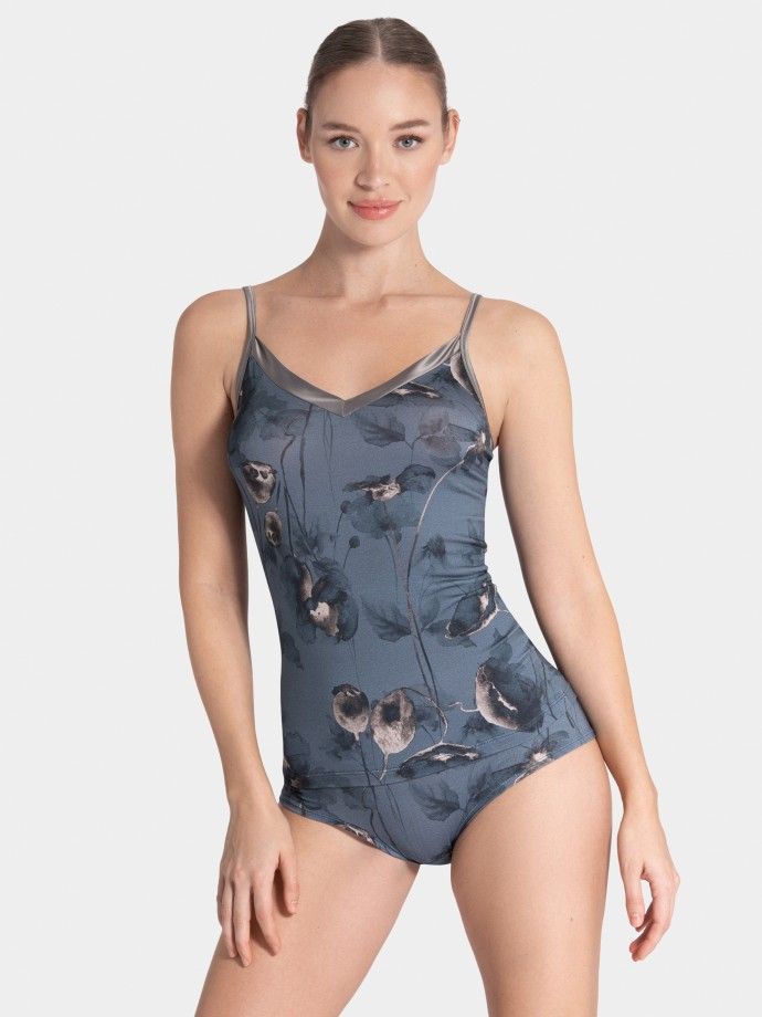 Top with straps in Modal with floral print