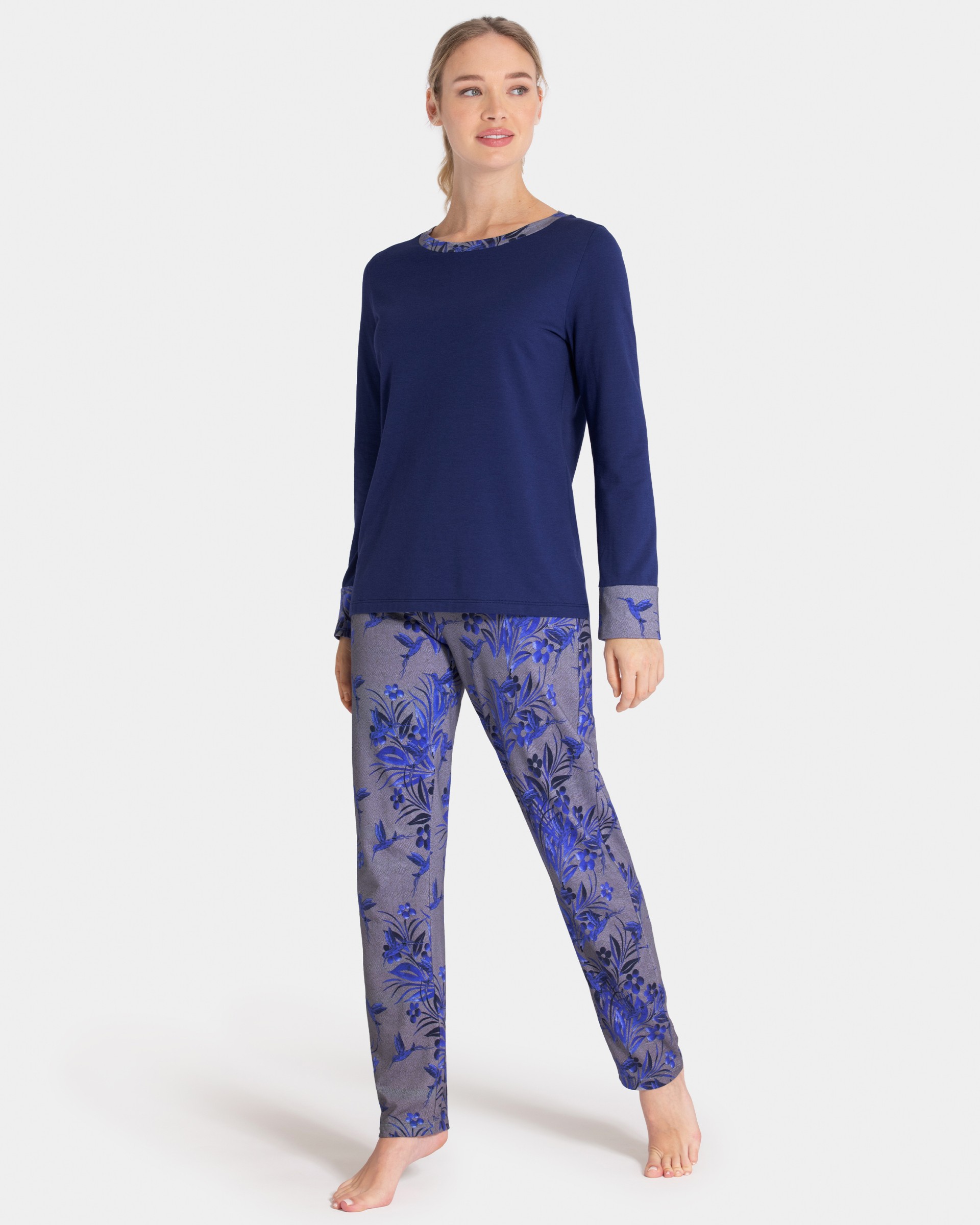 Printed woman's pyjama in Cotton Modal
