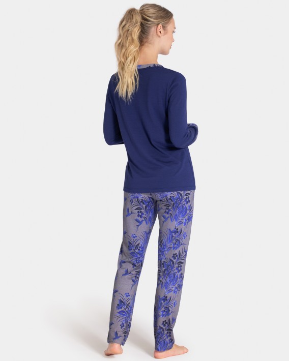 Printed woman's pyjama in Cotton Modal