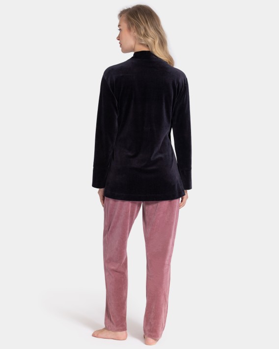 Robe em veludo com la�o