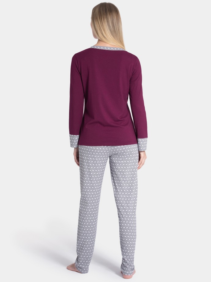 Geometric Print Pyjama in Cotton Moda
