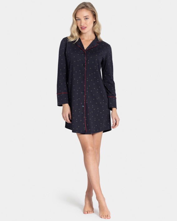 Camisa de dormir com botes em Modal