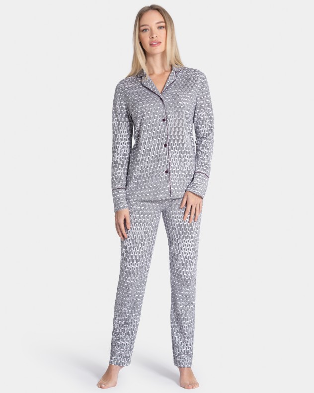 Printed woman's pyjama in Cotton Modal