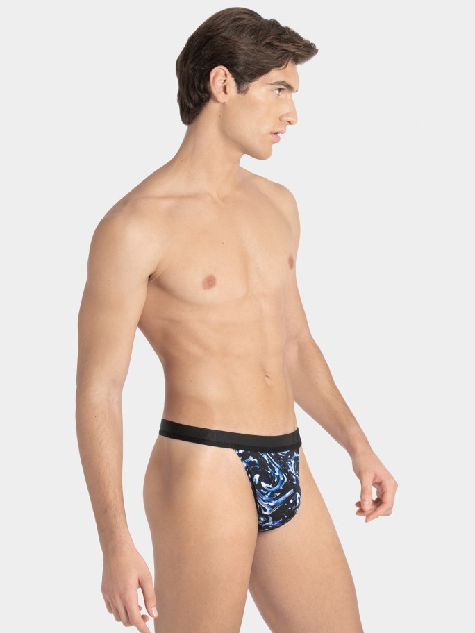 String de homem estampado em Lyocell