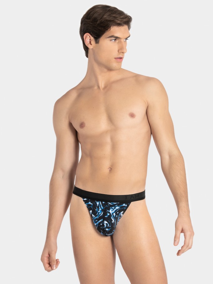 String de homem estampado em Lyocell