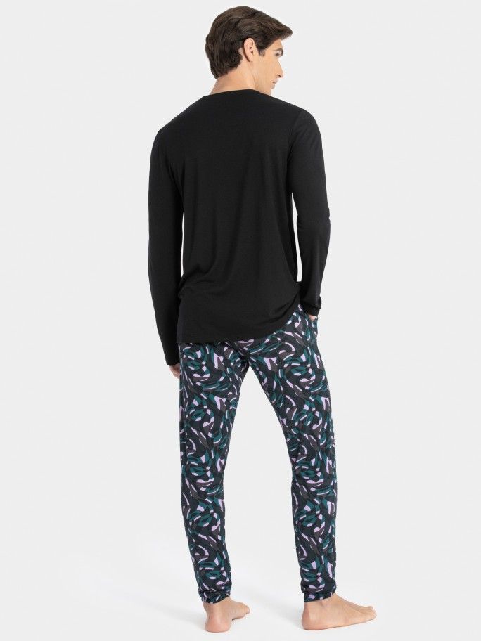 Pijama comprido de homem em Lyocell