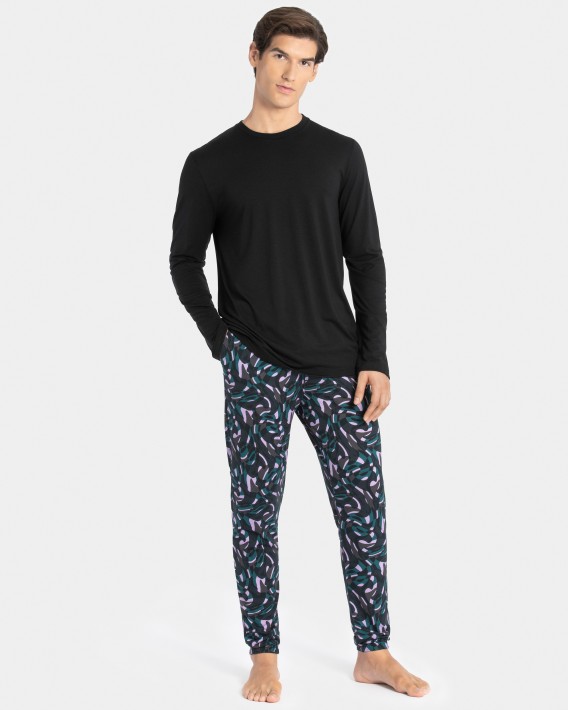 Pijama comprido de homem em Lyocell