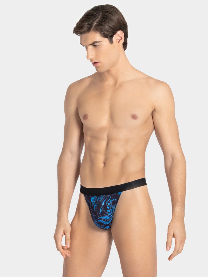 String de homem estampado em Lyocell