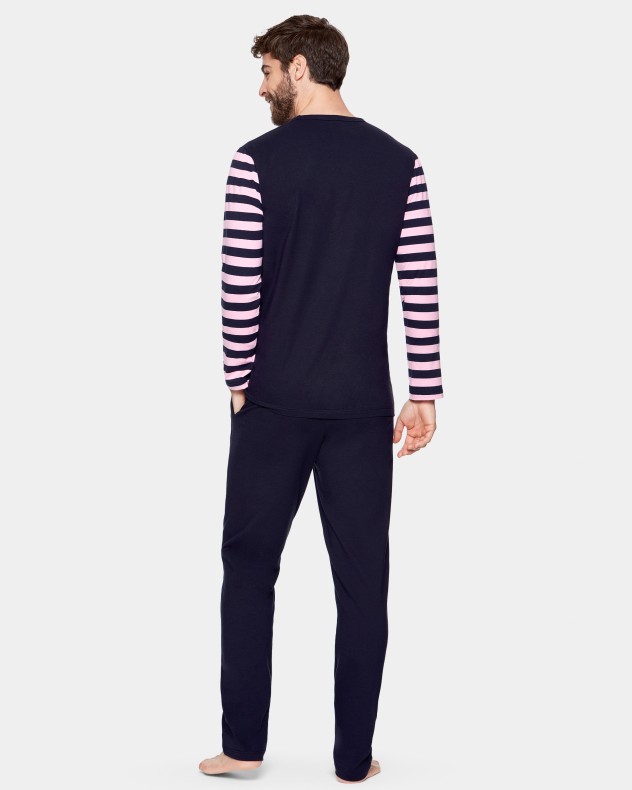 Pijama comprido de homem em Algodão