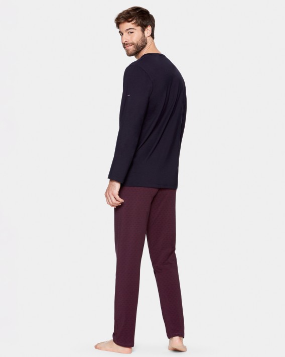 Pijama comprido de homem em Algodo