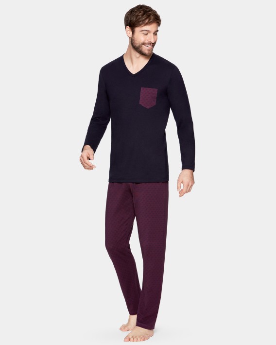Pijama comprido de homem em Algodo