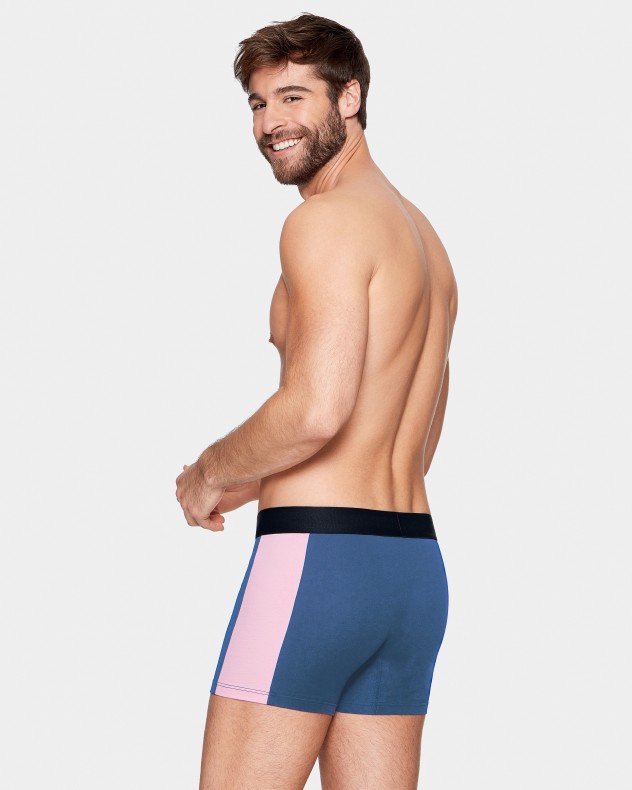 Boxer de homem colorblock em Algodão