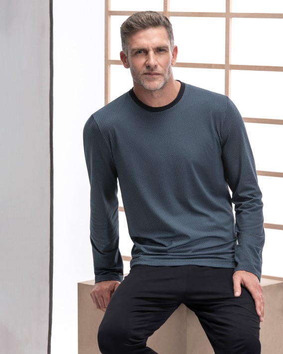 Printed man's pyjama in cotton Modal