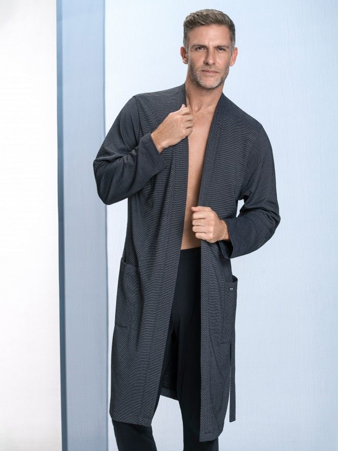 Man's thermal dressing gown in cotton Modal