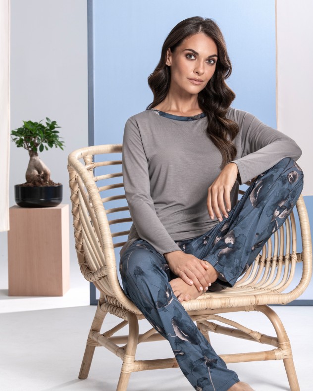 Woman's Pyjama floral print in Modal
