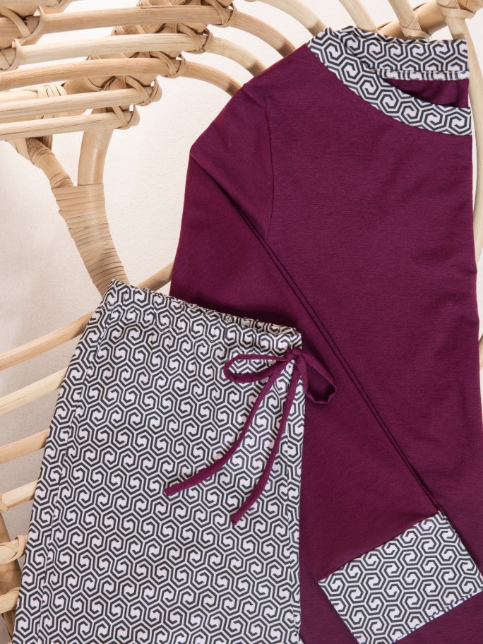 Geometric Print Pyjama in Cotton Moda