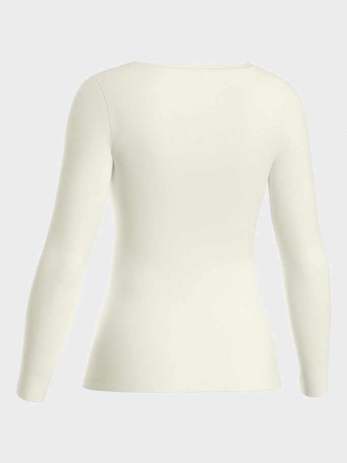 T-shirt long sleeves of woman in Wool Lyocell