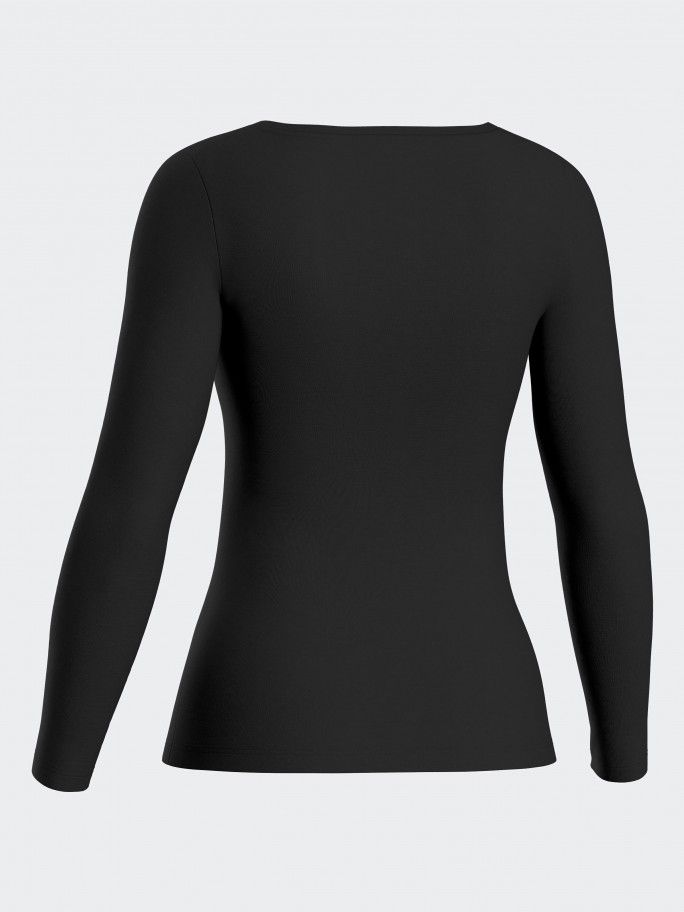 T-shirt long sleeves of woman in Wool Lyocell