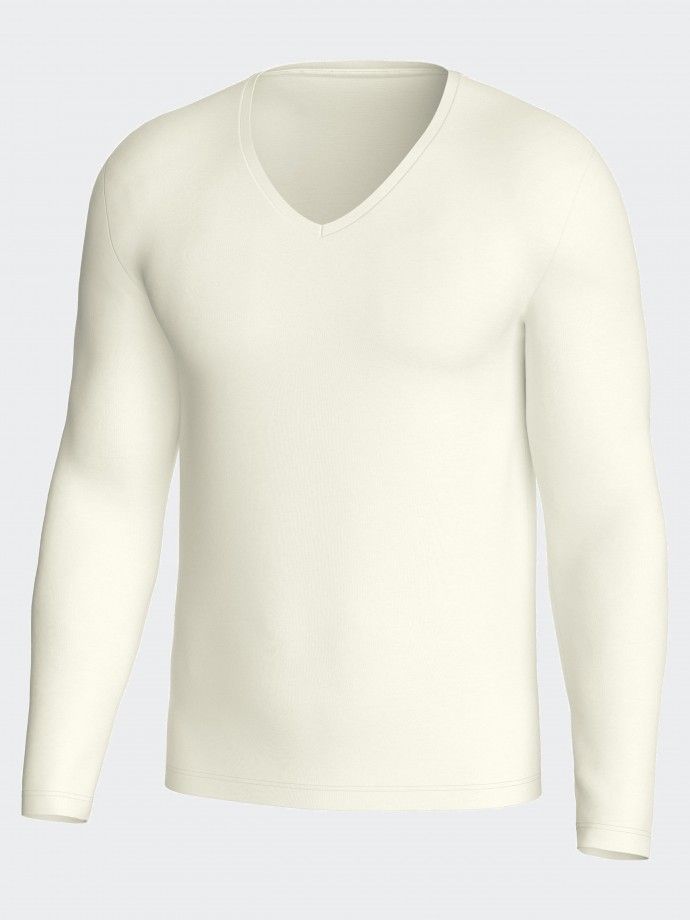T-shirt long sleeves of man in Wool Lyocell