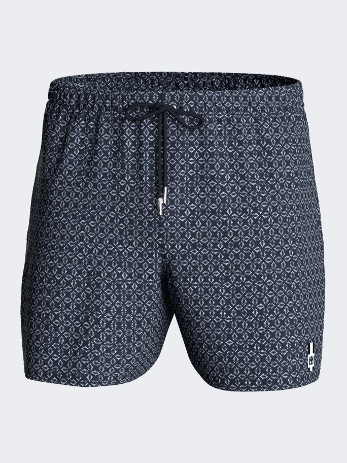 Badeshorts geometrisches Mikromotiv